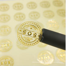 Custom Printing Roll Logo Labels Clear Waterproof Gold Foil Vinyl Self Adhesive paper stickers